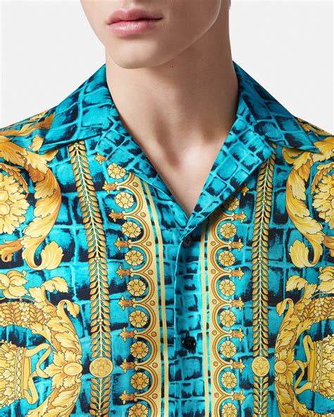 versace seidenhemd sonne|VERSACE SEIDENHEMD+SILK SHIRT+HEMD SEIDE+GR.50.